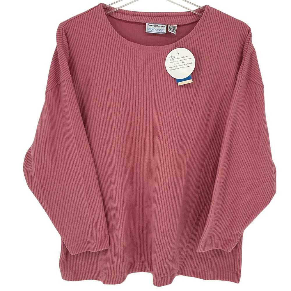Vintage Maggie Lawrence Sport‎ Pink Button Down Shirt Women's Long Sleeve 22/24W